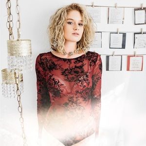 🌼 4 for $40 Flower Bundle Sale 🌼 SHEER Red Black Roses Body Suit | Size S